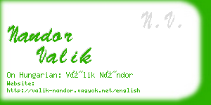 nandor valik business card